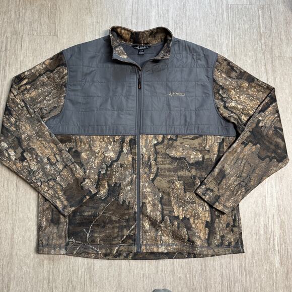 Habit Realtree Timber Camo Trail Hunting Camouflage Jacket Mens XL Full Zip - Picture 1 of 7
